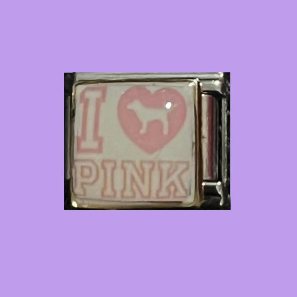 Square I <3 pink charm